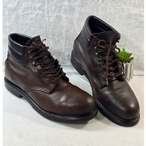 Red‎ Wing Shoes Brown Leather Ankle Boots ANSI Z41 PT91 Steel Toe Work